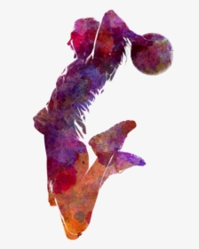 Girl Basketball Silhouette Png, Transparent Png, Transparent PNG