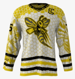 Killer Bees White Custom Hockey Jersey - Hockey Jersey, HD Png Download, Transparent PNG