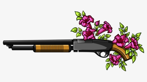 #gun #flowers #escopeta #flower #tumblr #killer - Rifle, HD Png Download, Transparent PNG