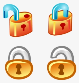 Free Vector Books And Food Lock Link Icon Vector - Lock Icon Png Cartoon, Transparent Png, Transparent PNG