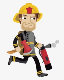 Firefighter Drawing Png Clipart , Png Download - Fireman Vector Png, Transparent Png, Transparent PNG