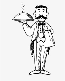 Waiter Black And White , Transparent Cartoons - Waiter Black And White, HD Png Download, Transparent PNG