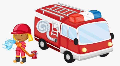 Transparent Fire Truck Clip Art - Cartoon Fire Truck Jpg, HD Png Download, Transparent PNG