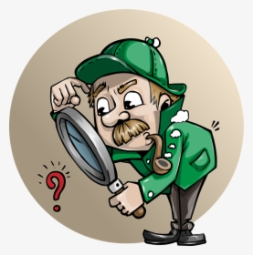 Detective, Searching, Man, Search, Magnifying - Cartoon Man With Magnifying Glass, HD Png Download, Transparent PNG