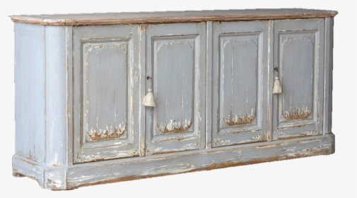 Cream Distressed Sideboard With Four Doors And Wood - Cabinetry, HD Png Download, Transparent PNG