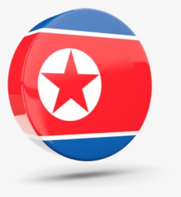Glossy Round Icon 3d - North Korea Flag Circle, HD Png Download, Transparent PNG