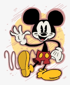 Traditional Colorful Mickey Mouse Waving With His Hand - Cartoon, HD Png Download, Transparent PNG