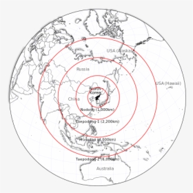 North Korean Missile Ranges, Jason Davies, - Circle, HD Png Download, Transparent PNG