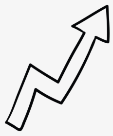 Up Arrow White Zigzag Tail Doodle - Arrow Going Up Png White, Transparent Png, Transparent PNG