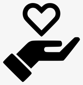 Hand Streched Heart Outline - Hand With Money Icon, HD Png Download, Transparent PNG