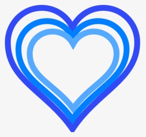Triple Blue Heart Outline Clip Art At Clker - Blue And White Heart, HD Png Download, Transparent PNG