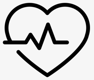Heart Shape Outline With Lifeline - Black Broken Heart Png, Transparent Png, Transparent PNG