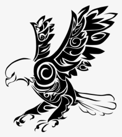 Pin Simple Feather Clipart Black And White - Native American Eagle Tribal Tattoo, HD Png Download, Transparent PNG