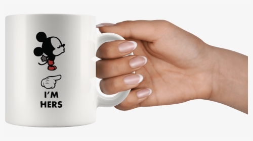 Mickey Disney Couple Mug   Class - Coffee Mug Hand Png, Transparent Png, Transparent PNG