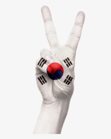 Hand South Korea Flag - South Korea Flag, HD Png Download, Transparent PNG
