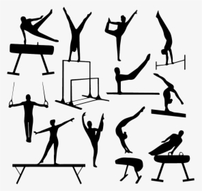 Gymnastics Silhouette Vault Clip Art - Clip Art Gymnastics Silhouette, HD Png Download, Transparent PNG