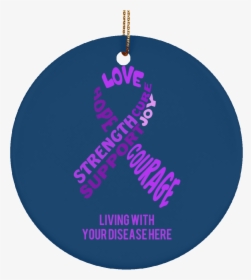 Customisable Purple Awareness Ribbon With Words Ceramic - Snow Plum, HD Png Download, Transparent PNG