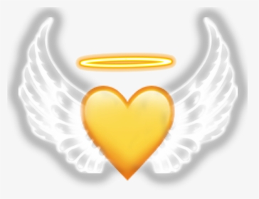 #angel #yellow #heart #iphone #emoji #halo #iphoneemoji - White Neon Wings Png, Transparent Png, Transparent PNG