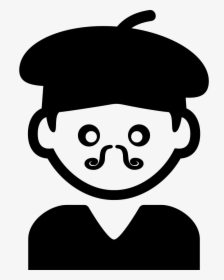 Bohemian Artist Man With Hat And Moustache - Icono Persona Joven, HD Png Download, Transparent PNG