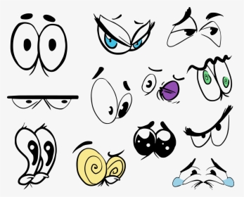 Cartoon Eyes Vector - Drawing Eyes Expression Cartoon, HD Png Download, Transparent PNG