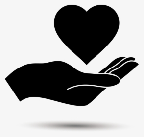 Holding Love Silhouette Png Download - Hand With A Heart, Transparent Png, Transparent PNG
