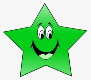 Smiling - Eyes - Clipart - Green Star With Face, HD Png Download, Transparent PNG