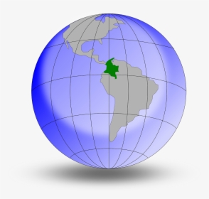 Mapamundi Png Versión - Colombia On The Globe, Transparent Png, Transparent PNG