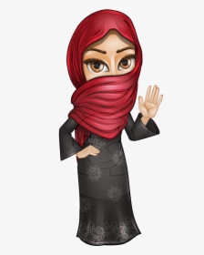 Muslim Girl With Hijab Scarf Cartoon Vector Character - Arabic Cartoon, HD Png Download, Transparent PNG