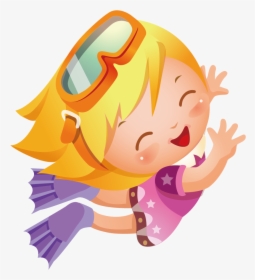 Png Transparent Underwater Diving Illustration Happy - Girl Diver Clipart Png, Png Download, Transparent PNG