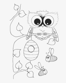 Coloring Pages Owls - Cute Owl Clipart Black And White, HD Png Download, Transparent PNG
