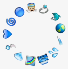 Blue Emoji Angel Delphin Rainbow Car Diamond Heart - Blue Emoji Transparent Background, HD Png Download, Transparent PNG