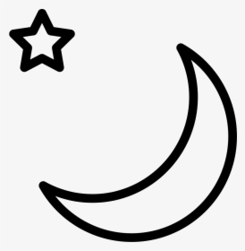 Moon And Star Outlines Svg Png Icon Free Download - Moon Outlines, Transparent Png, Transparent PNG
