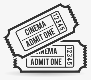 Collection Of Movie Ticket Black And - Black And White Movie Ticket Clipart, HD Png Download, Transparent PNG