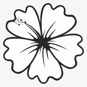 Transparent Hibiscus Border Png - Outline Hibiscus Clipart Black And White, Png Download, Transparent PNG