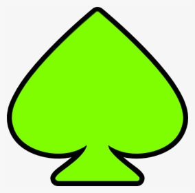 Spade Card Symbol Outlines - Spade Symbol In Green, HD Png Download, Transparent PNG