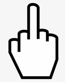 Middle Finger Silhouette Png - If You Could Fuck Off Over There, Transparent Png, Transparent PNG