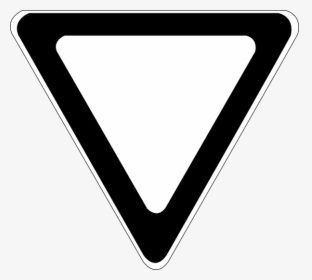 Blank Yield Sign Black And White, HD Png Download, Transparent PNG
