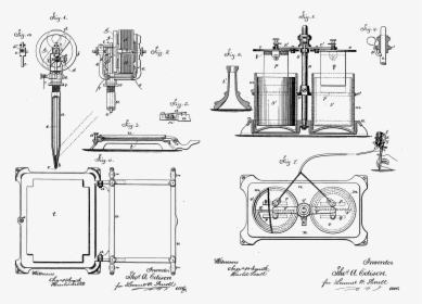 Drawings From Us Patent 180857 Autographic Printing - Thomas Edison, HD Png Download, Transparent PNG