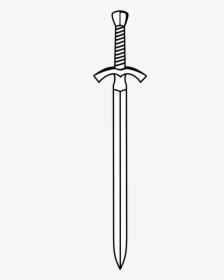 Clipart Sword Line Drawing - Black And White Sword Clipart, HD Png Download, Transparent PNG