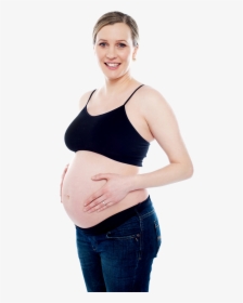 Pregnant Woman Exercise Png Image - Big Belly Skinny Legs Woman, Transparent Png, Transparent PNG