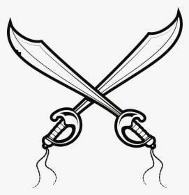 Cutlass Drawing Sword Piracy - Drawing Of A Pirate Sword, HD Png Download, Transparent PNG
