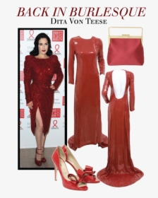 Dita Von Teese Red Dress - Dita Von Teese In Red, HD Png Download, Transparent PNG