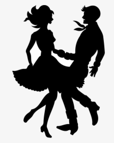 Square Dance Silhouette Png - Black And White Clip Art Square Dancing, Transparent Png, Transparent PNG