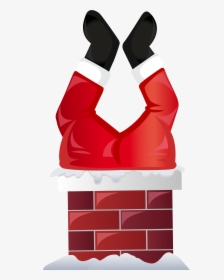 Funny Santa In Chimney Transparent Png Clip Art - Clip Art, Png Download, Transparent PNG