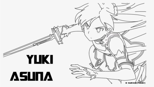 Best Kirito And Asuna Coloring Pages Sword Art Online - Sword Art Online No Color, HD Png Download, Transparent PNG