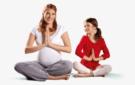 Pregnant Woman And Her Child Beside Her - Sitting, HD Png Download, Transparent PNG