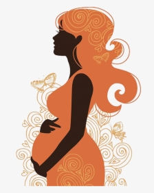 Pregnancy Woman Silhouette Clip Art - Pregnant Woman Art, HD Png Download, Transparent PNG
