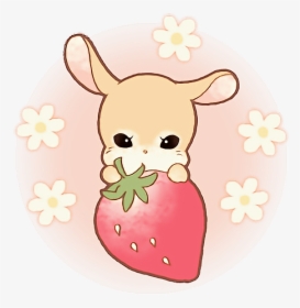 #bunny #kawaii #bow #anime #cute #strawberry #sweets - Cartoon, HD Png Download, Transparent PNG