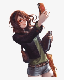 Anime Girl With Phone, HD Png Download, Transparent PNG