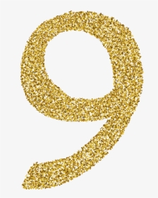 Transparent Gold Sparkle Png Transparent - Number 9 Gold Glitter Png, Png Download, Transparent PNG